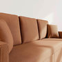 Voir la diapositive 4 : BEST MOBILIER Cyrus - canapé droit 3 places convertible en velours côtelé