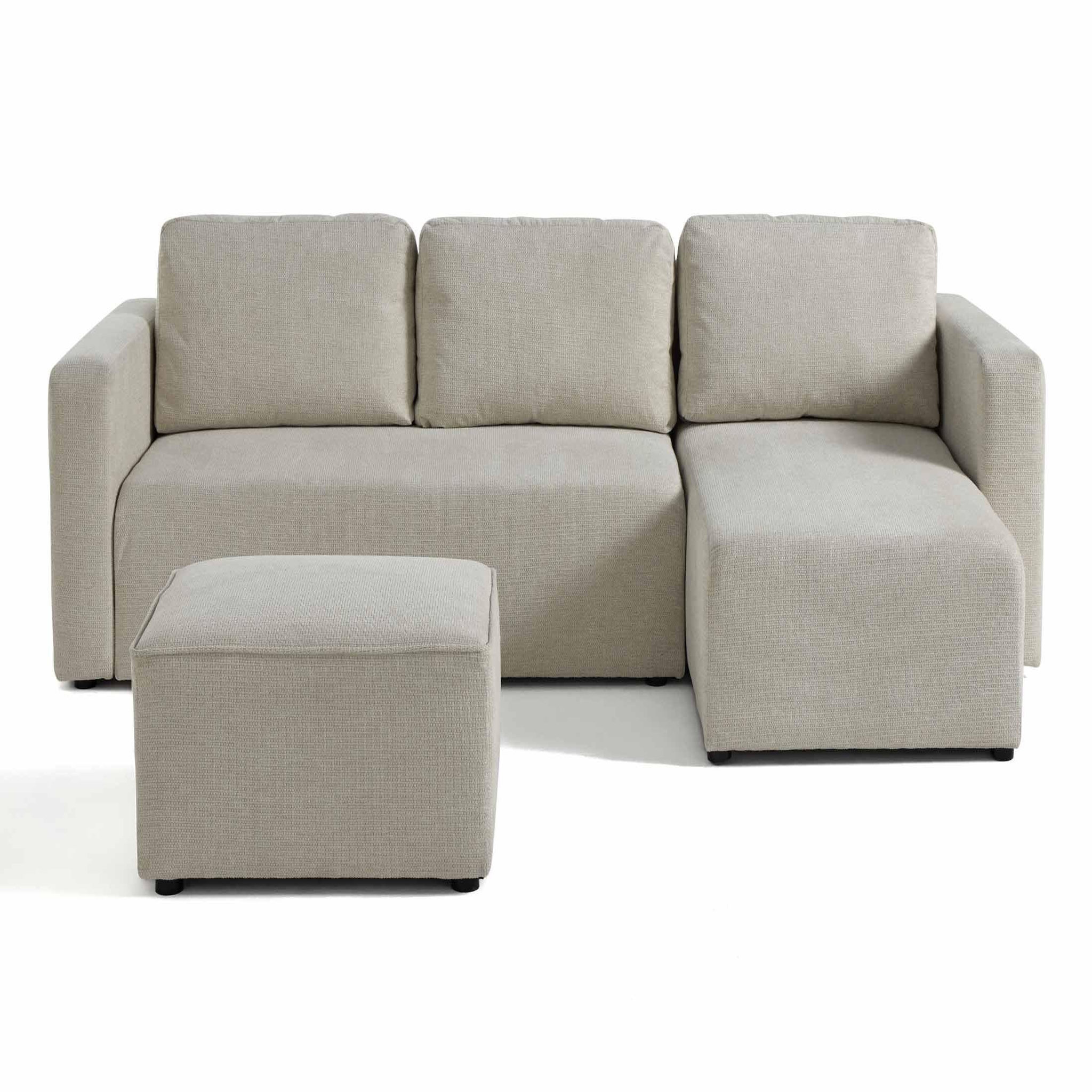 Voir la diapositive 6 : BEST MOBILIER Canopy - pouf - en tissu texturé