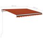 Voir la diapositive 6 : VIDAXL Auvent manuel retractable avec poteaux 3x2,5 m Orange et marron