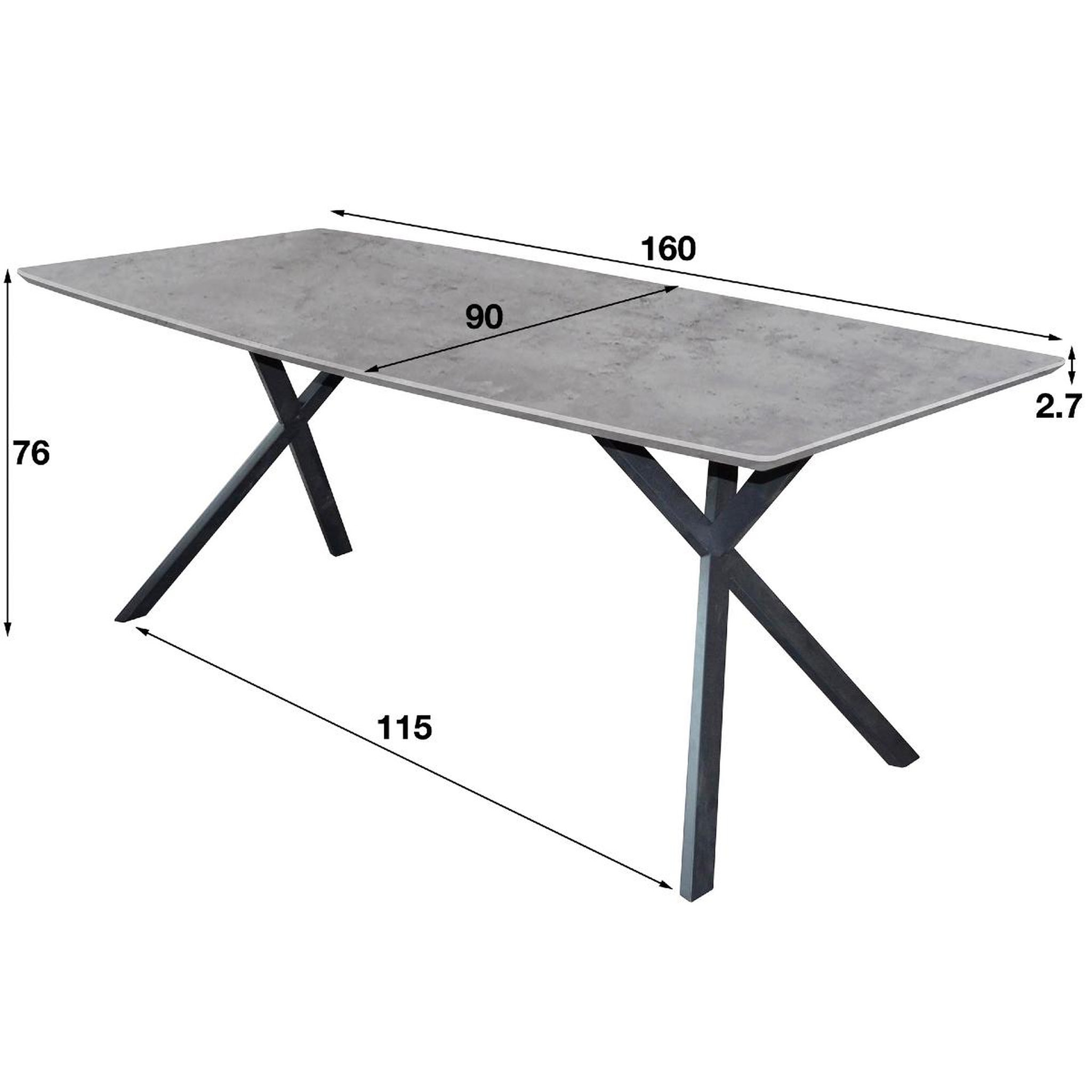 Voir la diapositive 4 : JLC KREATION Table de salle à manger contemporaine effet béton 160cm piro
