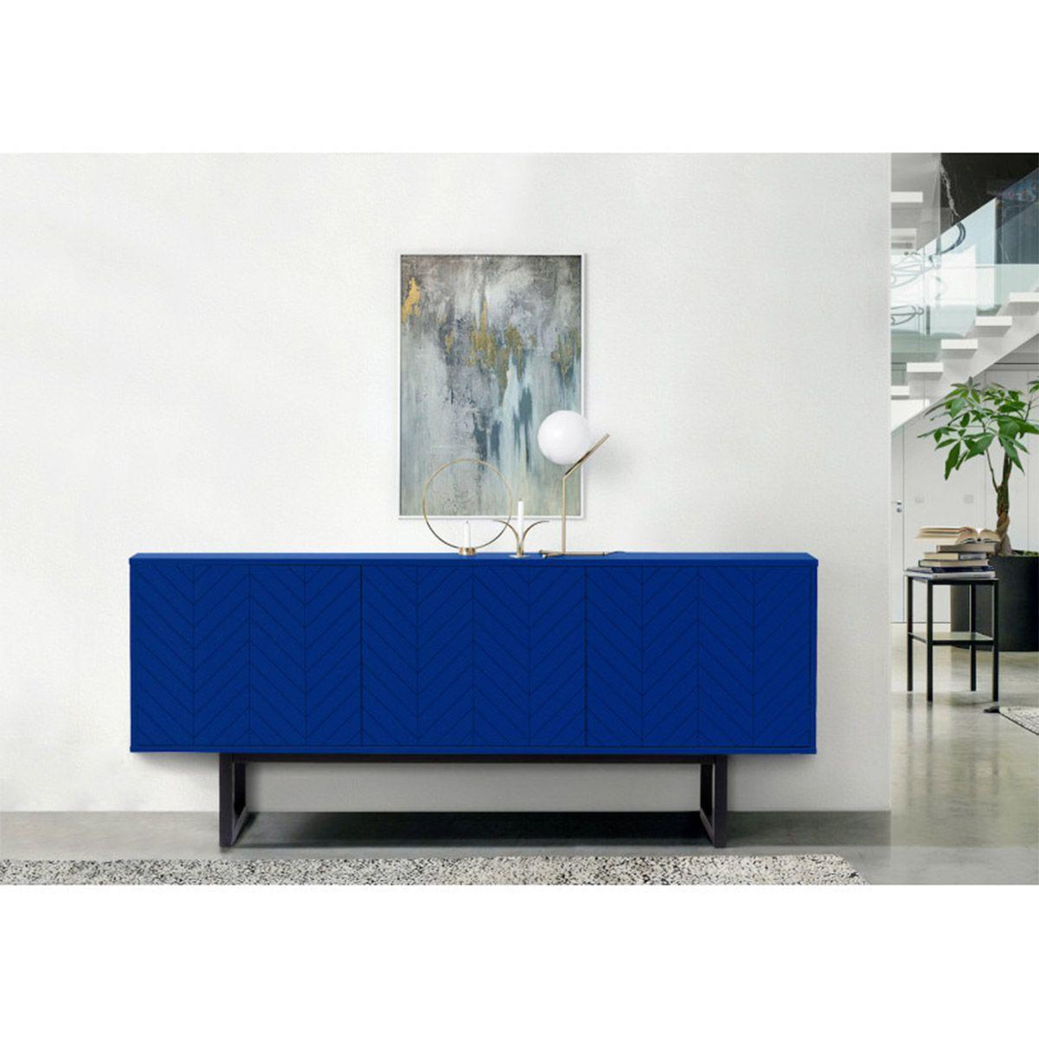 Voir la diapositive 2 : Paris Prix Buffet 3 portes triangle  camden  175cm bleu