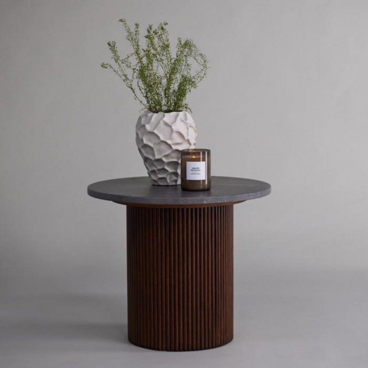 Paris Prix Table d'Appoint Design Nervuré  Haron  52cm Noyer