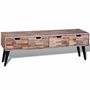 Voir la diapositive 4 : VIDAXL Table console TV avec 4 tiroirs Bois de teck recycle