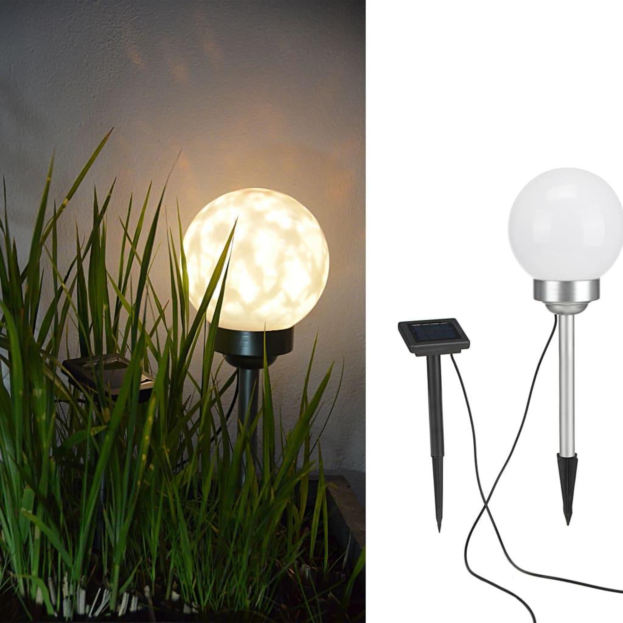 Voir la diapositive 3 : HI HI Lampe boule solaire rotative a LED de jardin 15 cm