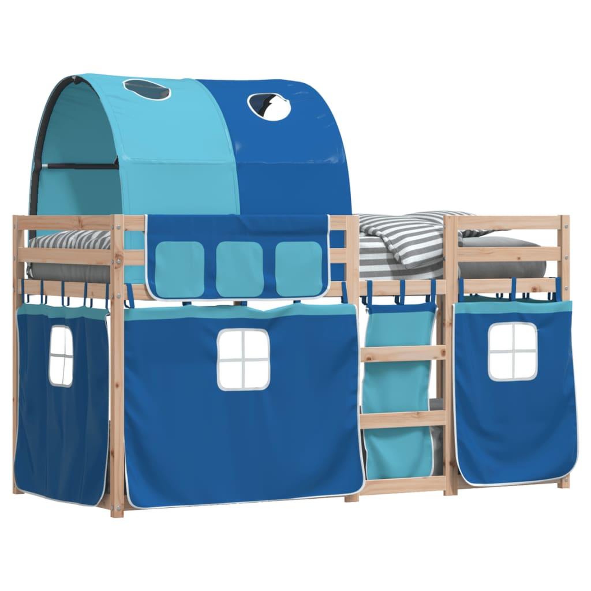 Voir la diapositive 4 : VIDAXL Lit superpose sans matelas bleu 80x200 cm bois de pin massif