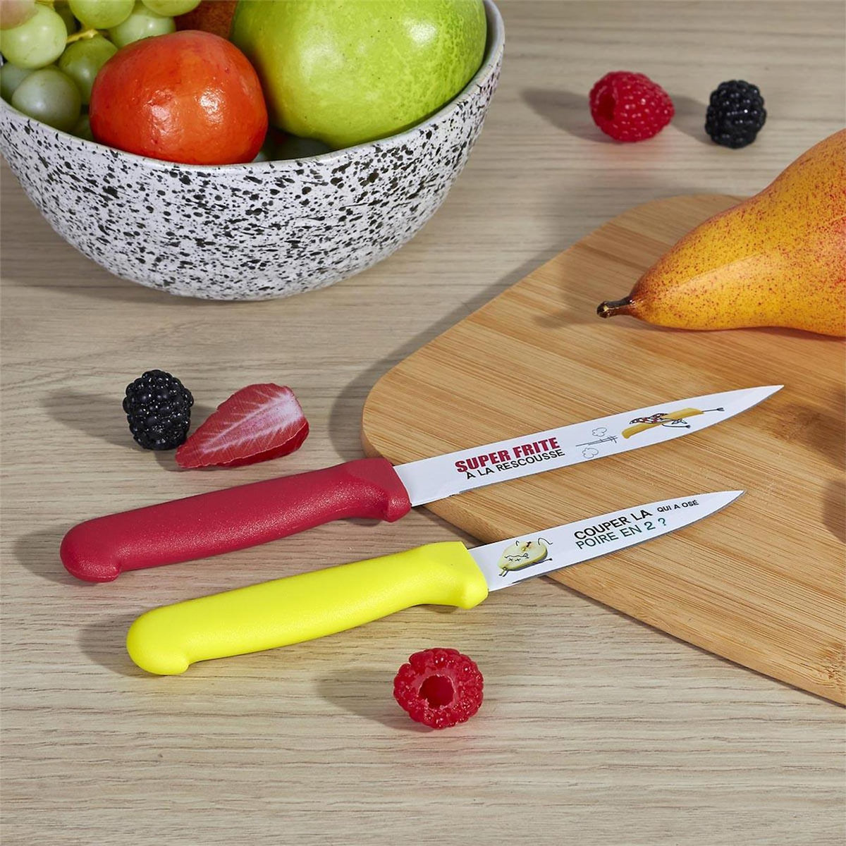 Paris Prix Lot de 2 Couteaux d'Office  Ludique  23cm Multicolore