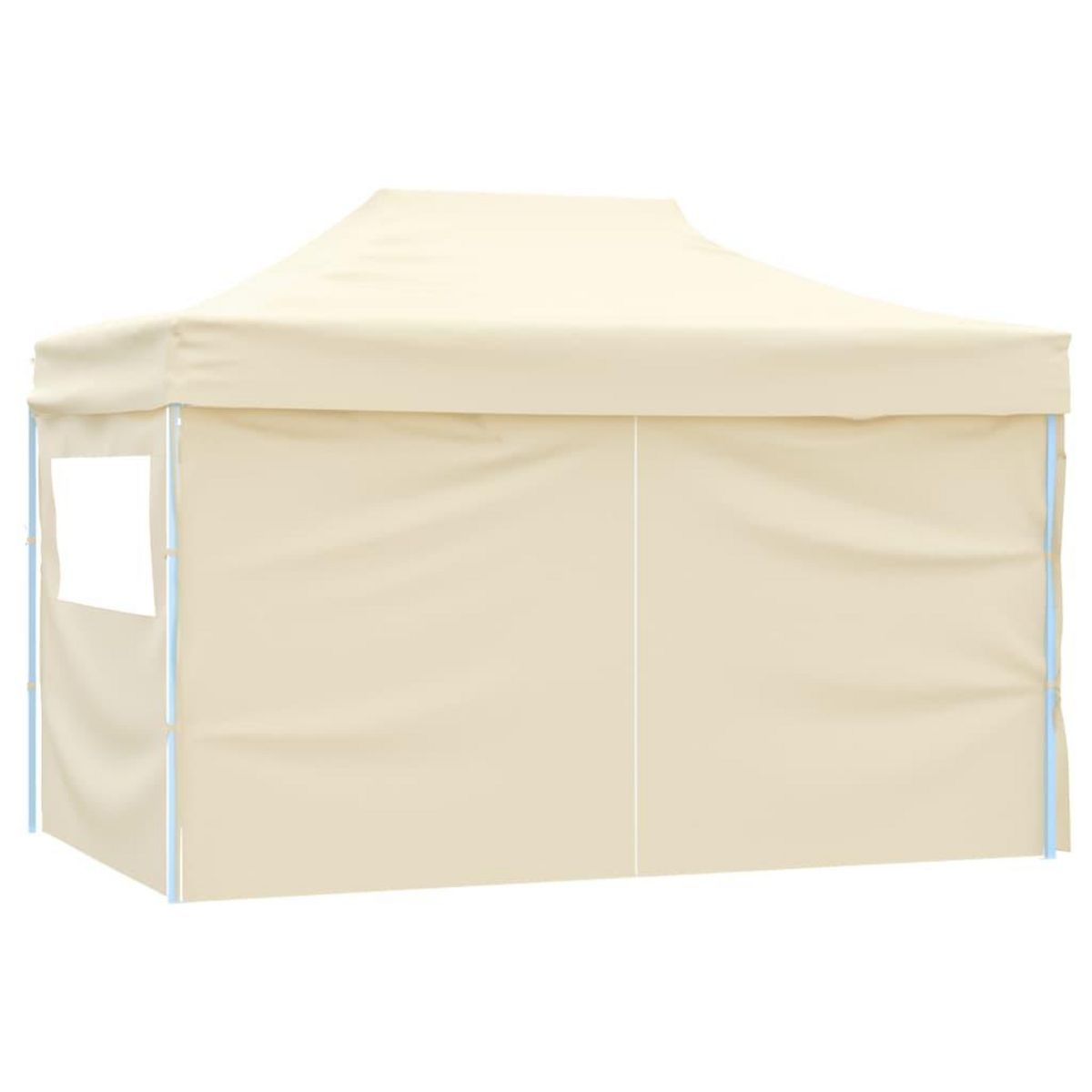VIDAXL Tente pliable avec 4 parois lateraux 3 x 4,5 m Blanc creme