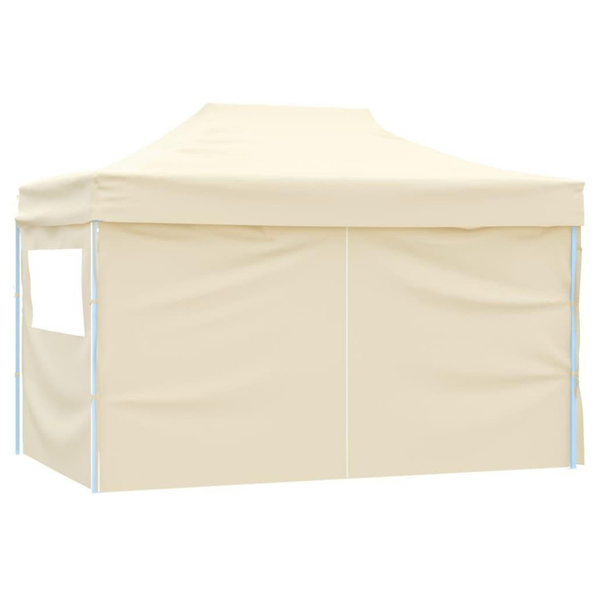 VIDAXL Tente pliable avec 4 parois lateraux 3 x 4,5 m Blanc creme