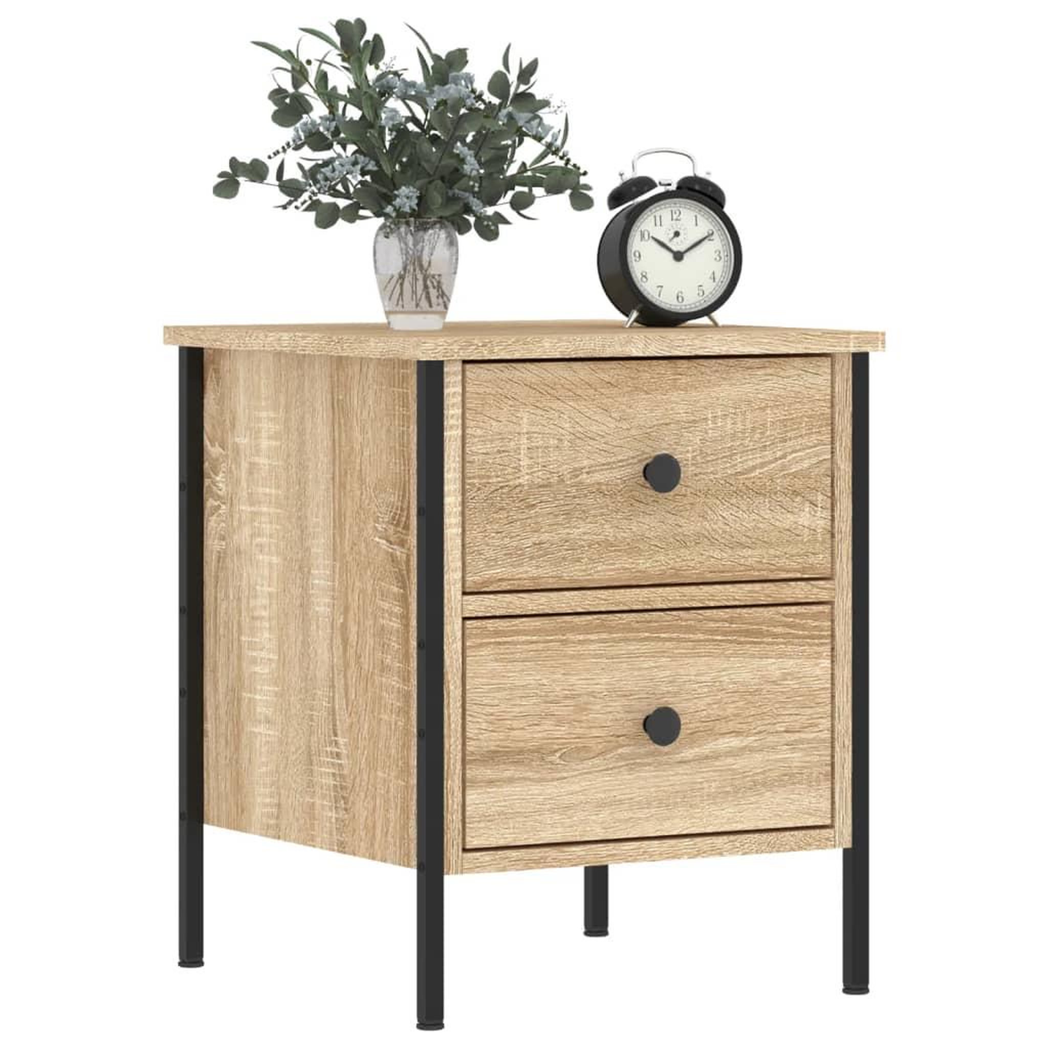 Voir la diapositive 3 : VIDAXL Table de chevet chene sonoma 40x42x50 cm bois d'ingenierie