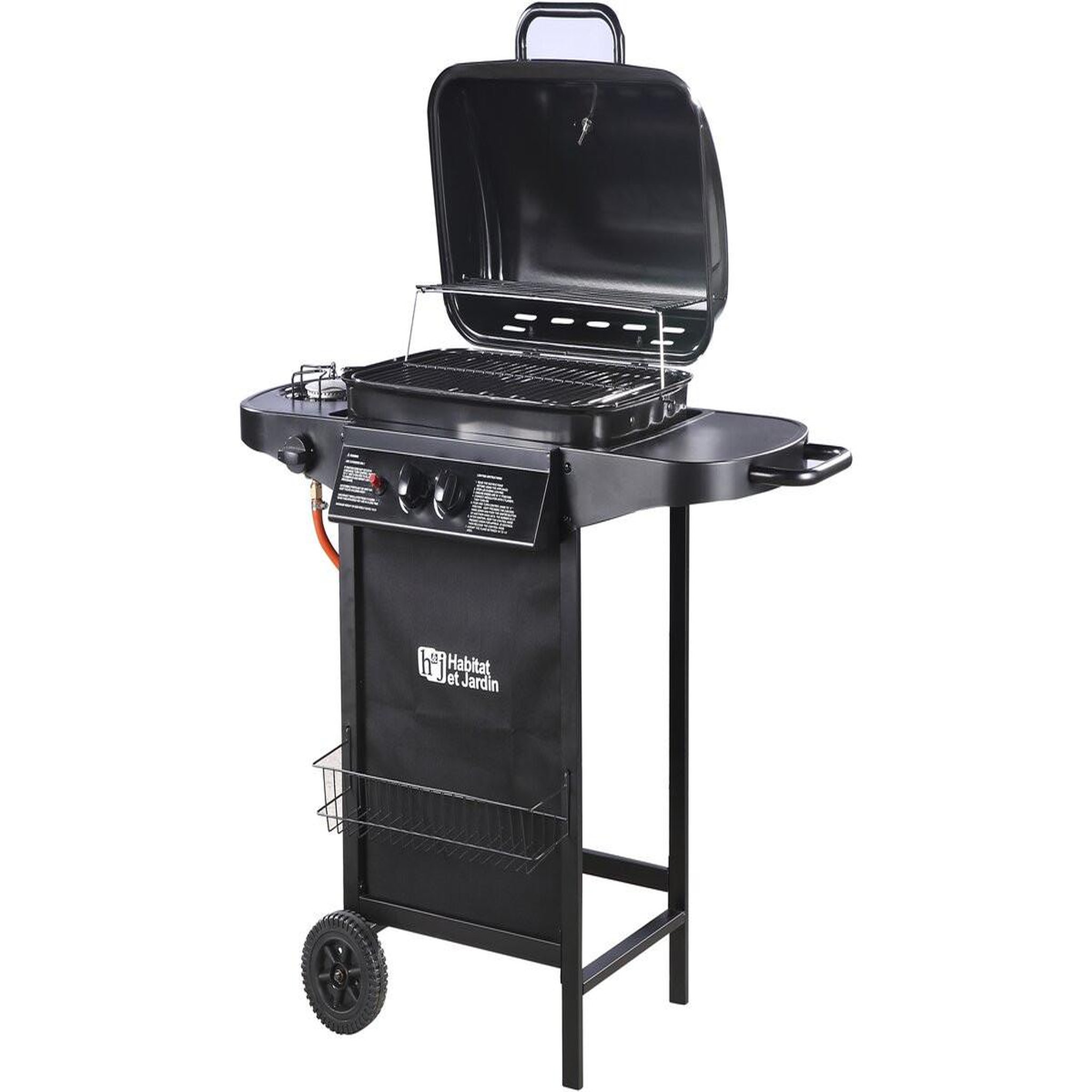 Voir la diapositive 4 : Habitat et Jardin Barbecue gaz  Party 3  - 3 brûleurs dont 1 latéral - 9.38 kW - Noir