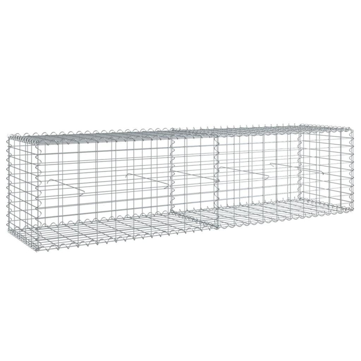 VIDAXL Panier gabion avec couvercle 200x50x50 cm fer galvanise