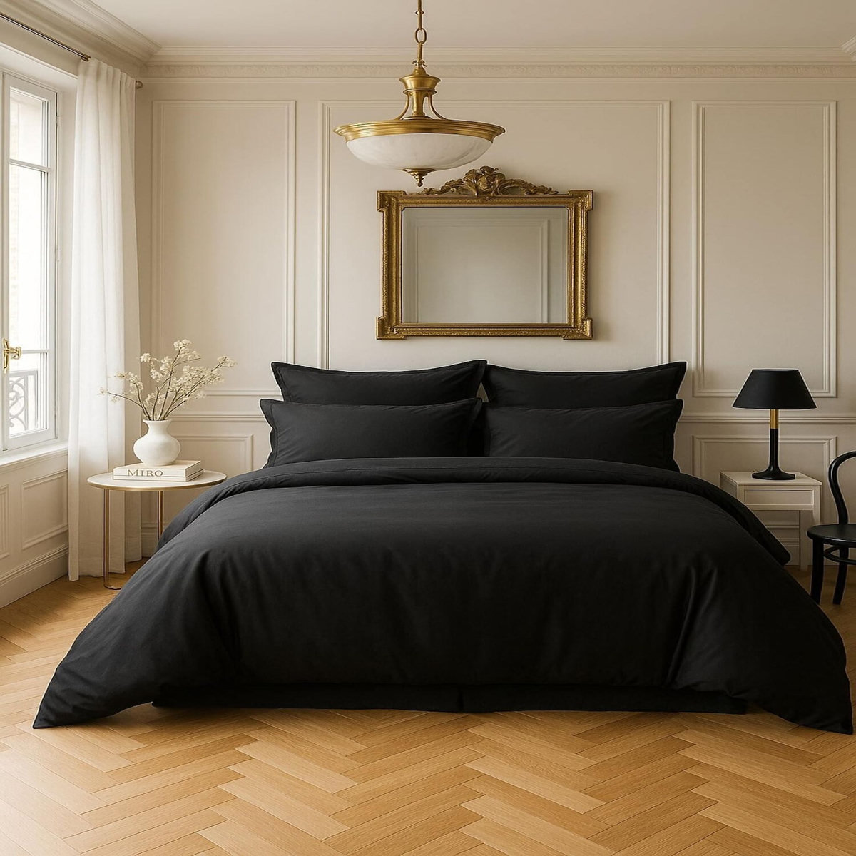 BATON ROUGE Housse de couette 100% satin de coton 105 fils uni