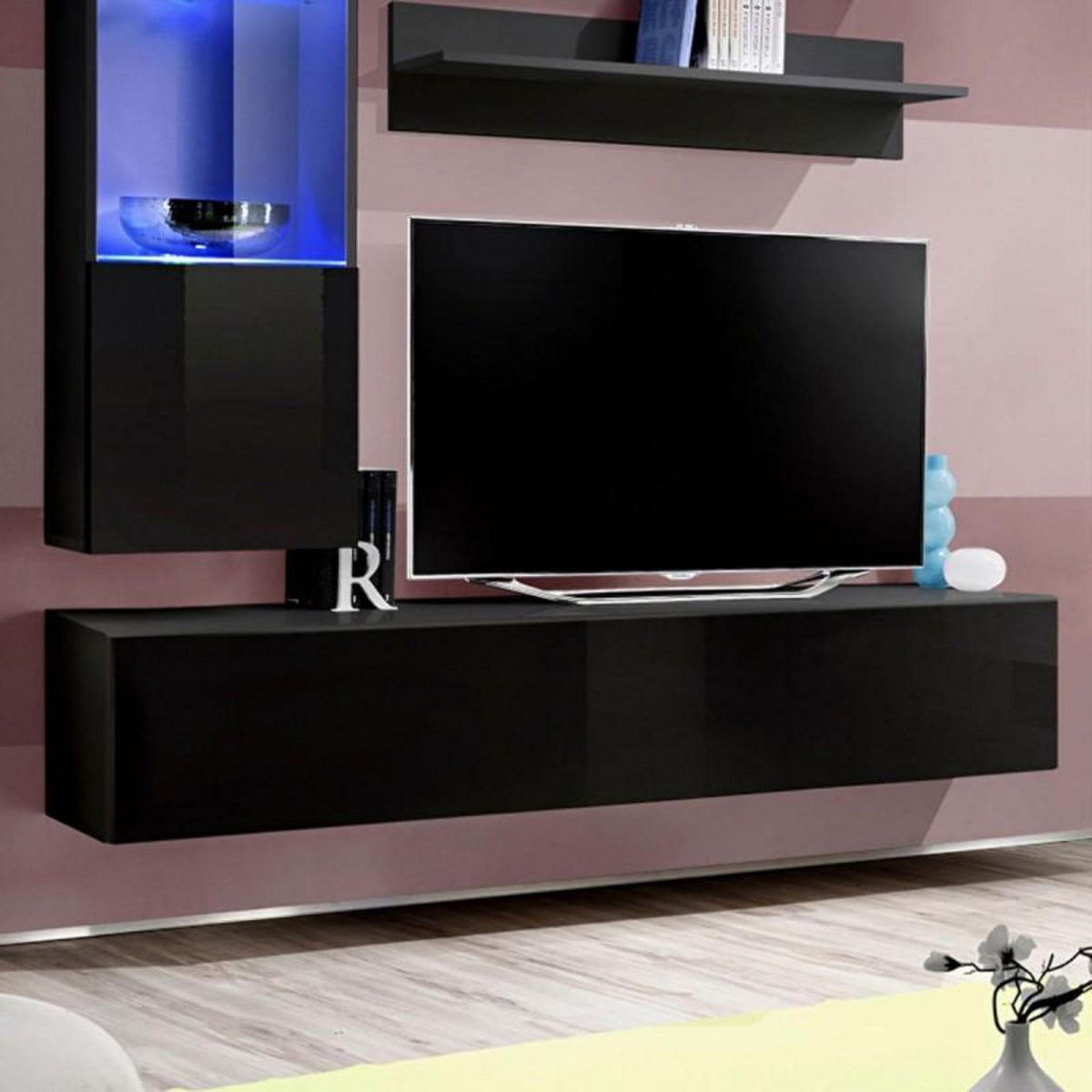 Paris Prix Meuble TV Mural Design  Fly III  170cm Noir
