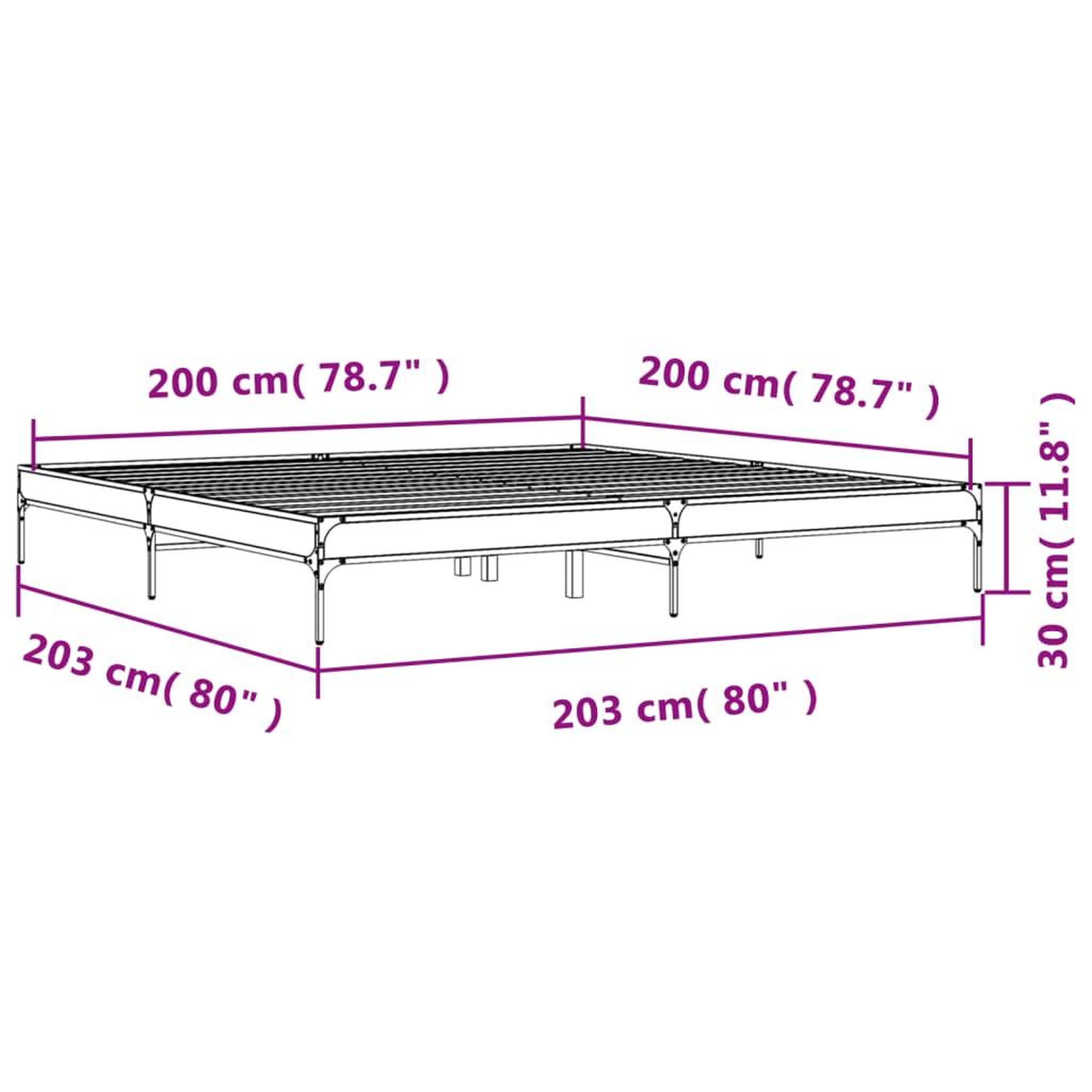 Voir la diapositive 6 : VIDAXL Cadre de lit sans matelas noir 200x200 cm