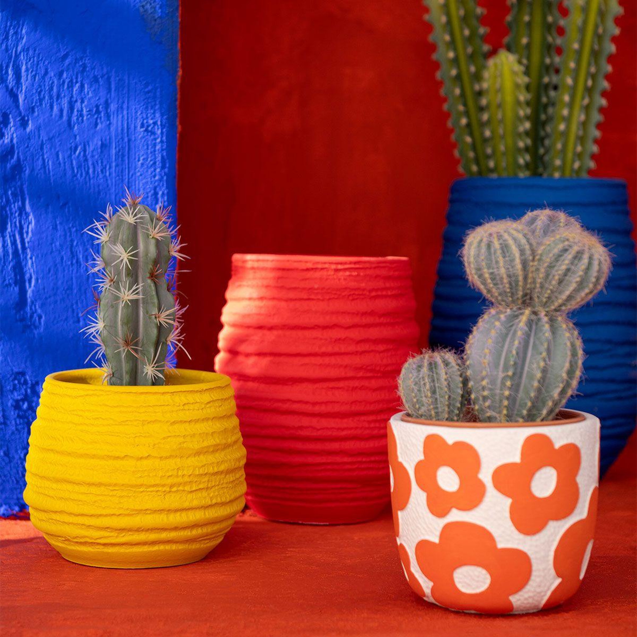 Voir la diapositive 3 : J-LINE Vase en céramique  fiesta  23cm rouge