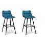 Voir la diapositive 1 : Lot de 2 tabourets chaises de bar assise velour pieds métal SIA