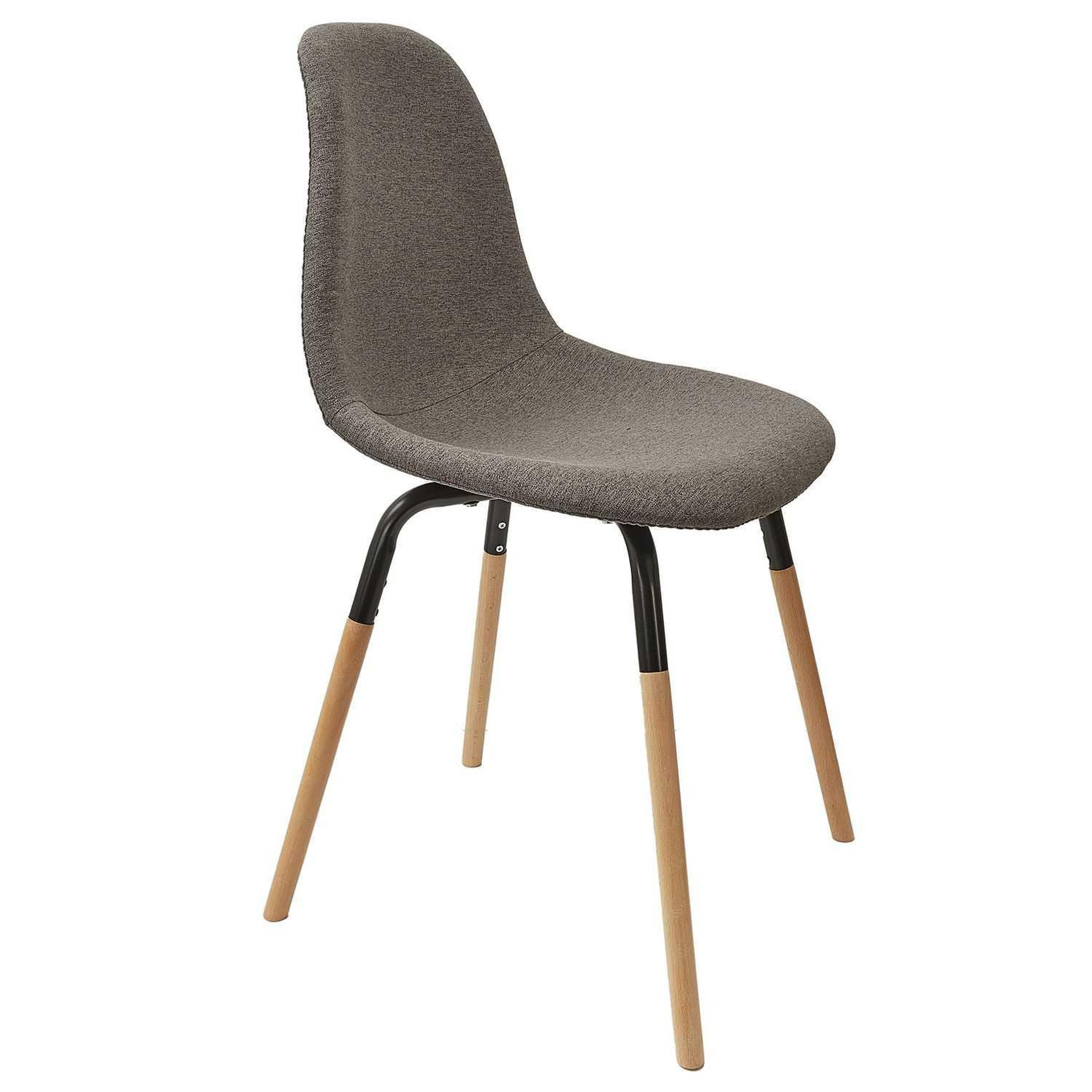 Voir la diapositive 2 : TOILINUX Lot de 4 chaises scandinave phenix en tissu et métal - gris