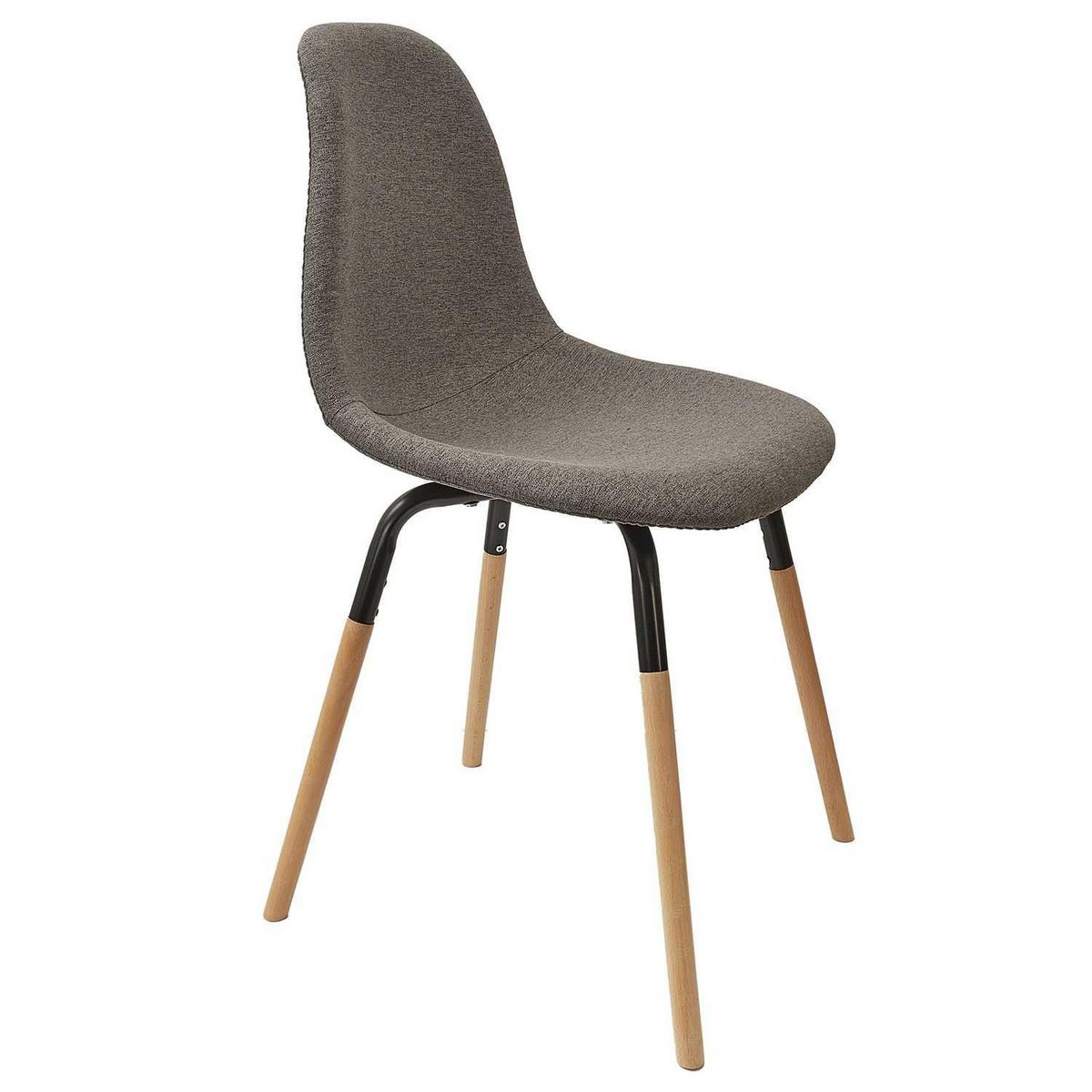 TOILINUX Lot de 4 Chaises scandinave Phenix en tissu et métal - Gris