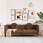 Voir la diapositive 3 : VIDAXL Canape a 3 places avec coussins marron similicuir daim