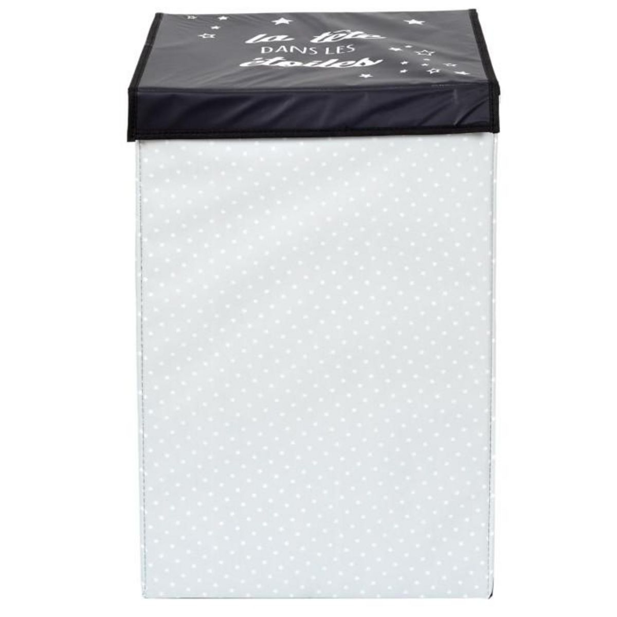 Paris Prix Panier à Linge Pliable  Garçon  58cm Noir & Blanc