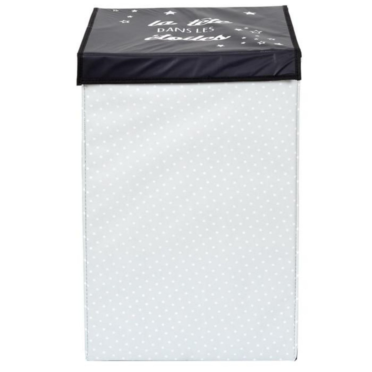 Paris Prix Panier à Linge Pliable  Garçon  58cm Noir & Blanc