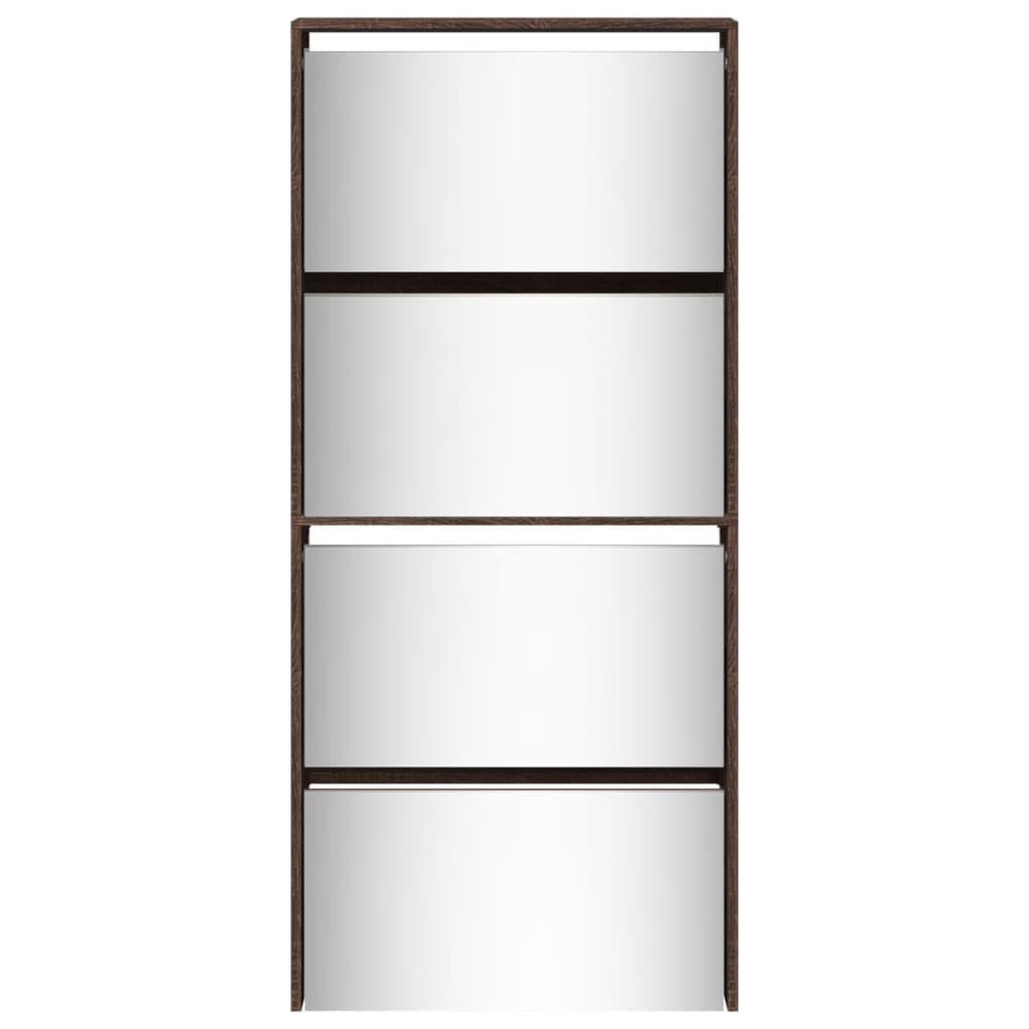 Voir la diapositive 5 : VIDAXL Armoire a chaussures miroir 4 niveaux chene marron 63x17x134 cm