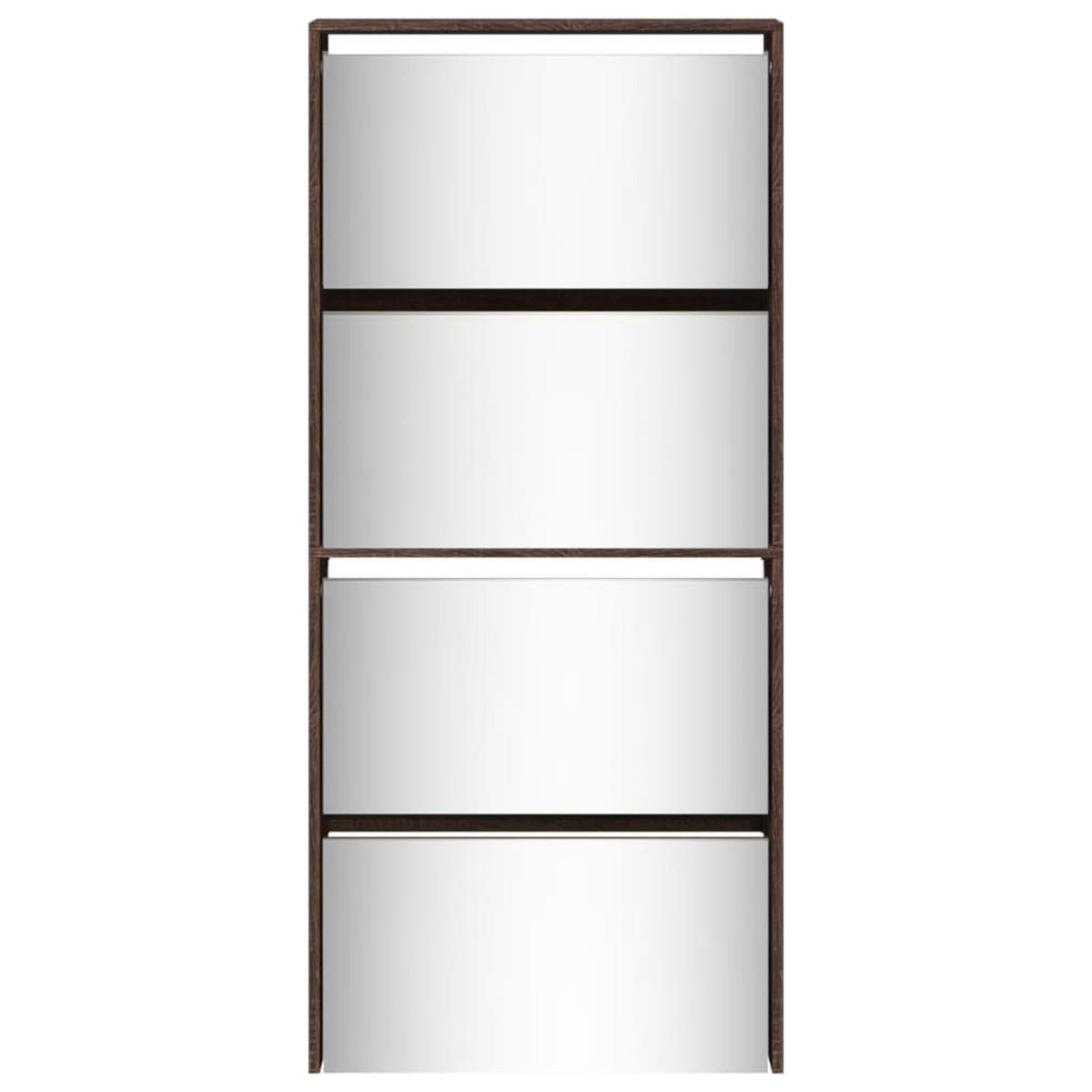 VIDAXL Armoire a chaussures miroir 4 niveaux chene marron 63x17x134 cm