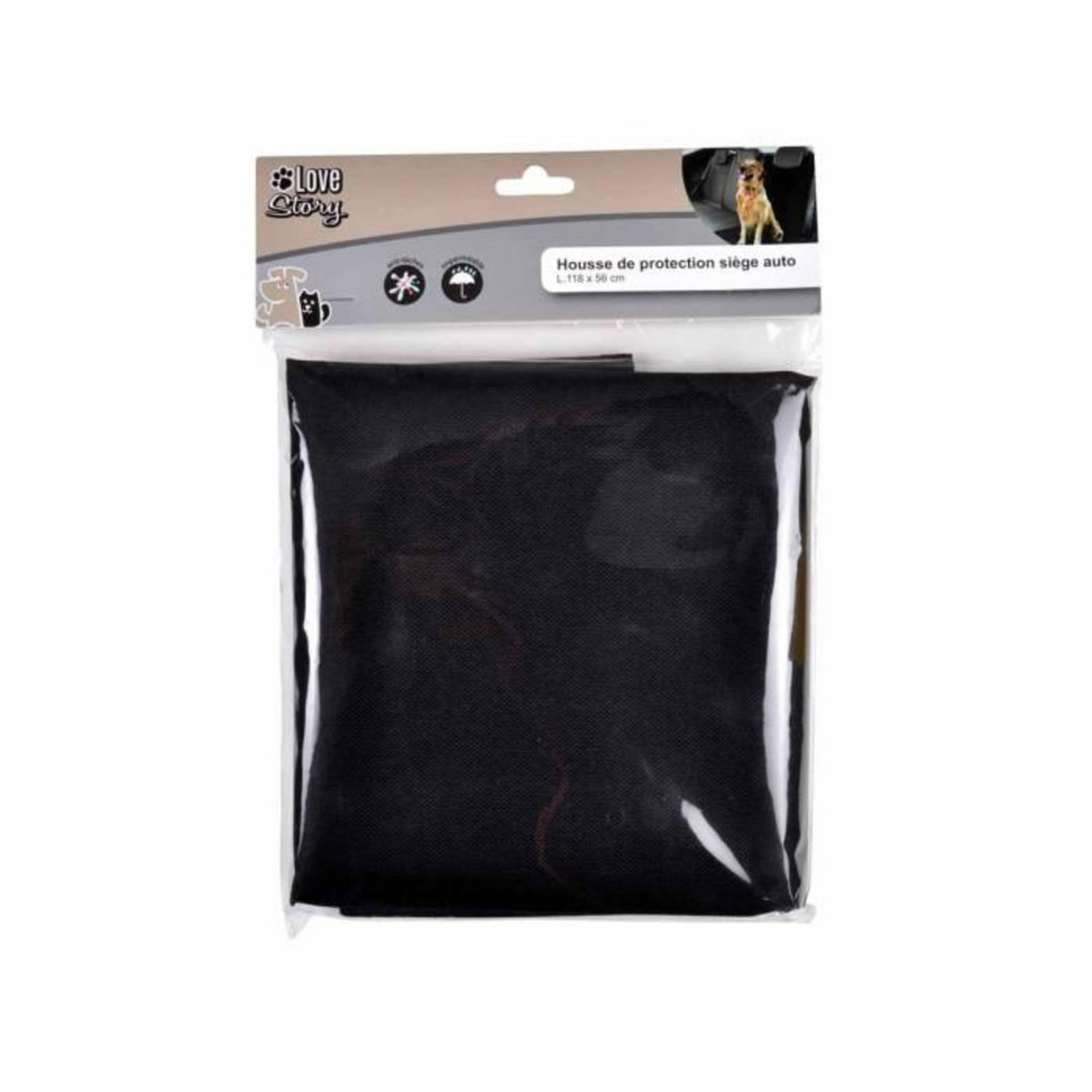 Paris Prix Housse de Protection Chien  Siège Auto  118cm Noir