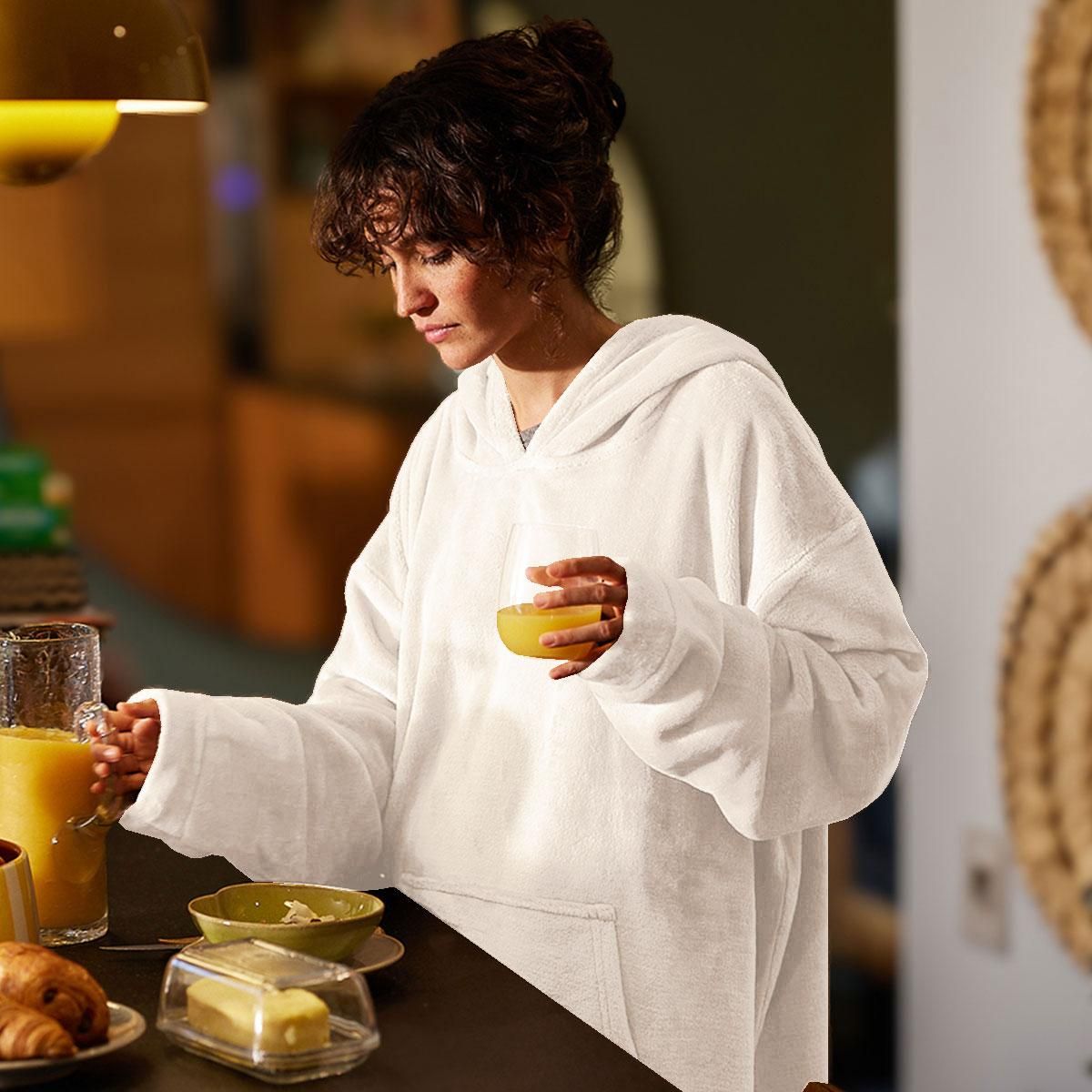 DODO Plaidou polaire extra cocooning coloris ecru