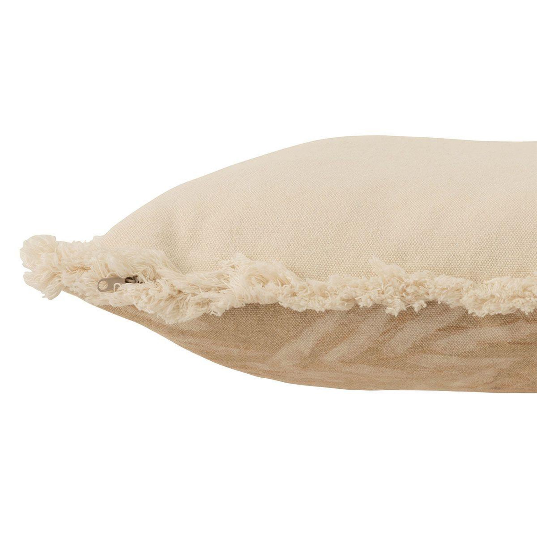 Voir la diapositive 3 : J-LINE Coussin déco  plante  45x45cm naturel