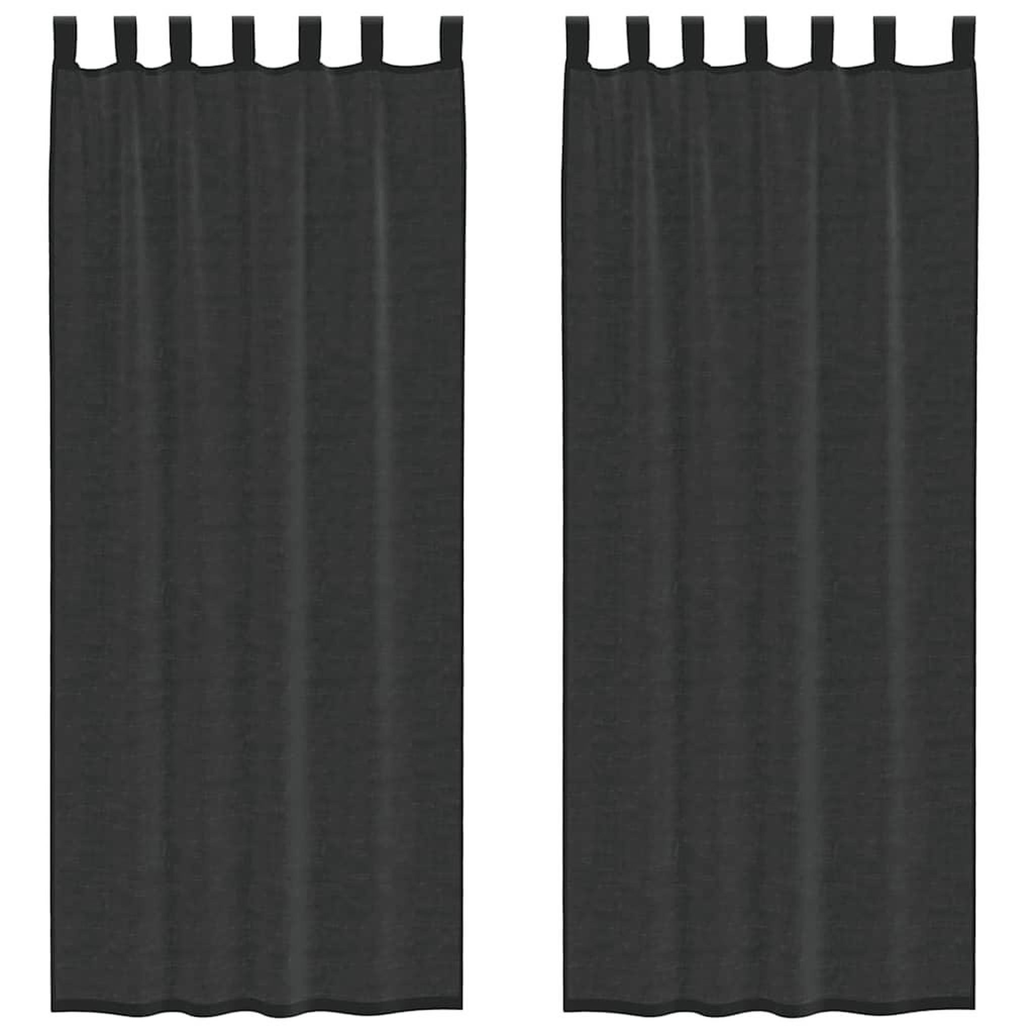 Voir la diapositive 2 : VIDAXL Rideaux en voile avec passe-tringles 2 pcs noir
