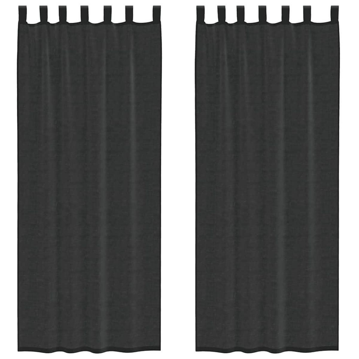 VIDAXL Rideaux en voile avec passe-tringles 2 pcs noir