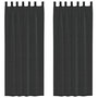 Voir la diapositive 2 : VIDAXL Rideaux en voile avec passe-tringles 2 pcs noir