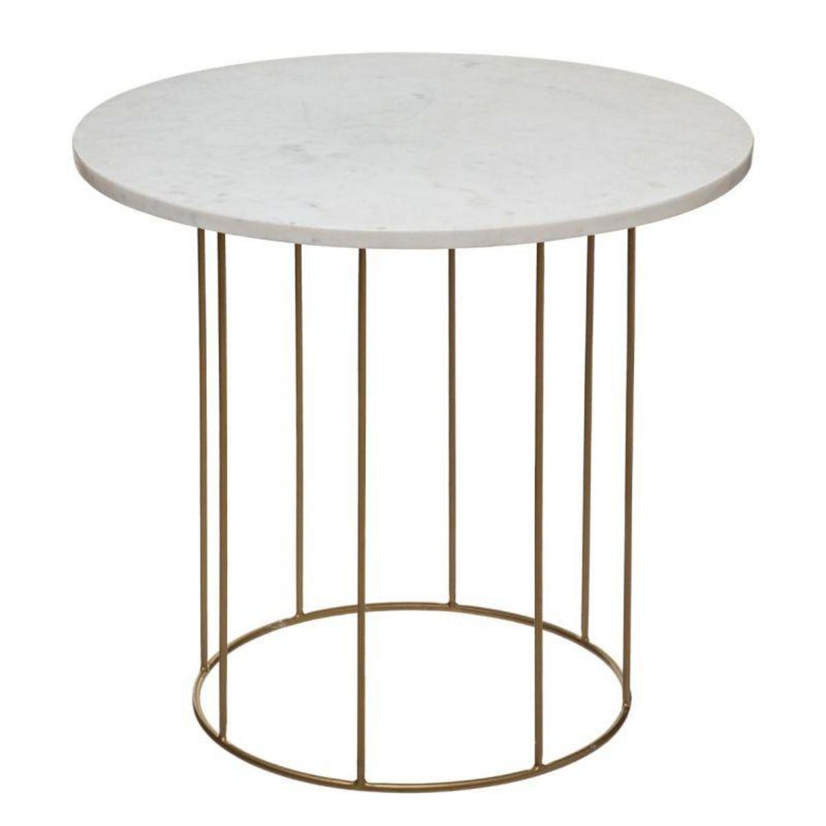  Lot de 2 Tables d'Appoint  Good  60cm Blanc & Or