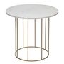 Voir la diapositive 2 :  Lot de 2 Tables d'Appoint  Good  60cm Blanc & Or