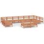 Voir la diapositive 2 : VIDAXL Salon de jardin 12 pcs Marron miel Bois de pin massif