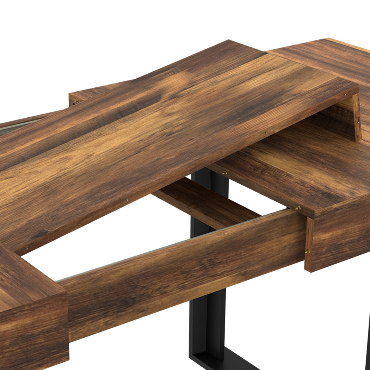ID MARKET Table à manger extensible rectangle PHOENIX 4-8 personnes bois plateau HAWKINS 160-200 cm