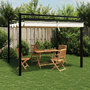 Voir la diapositive 1 : VIDAXL Tonnelle de jardin avec toit retractable creme 3x3 m aluminium