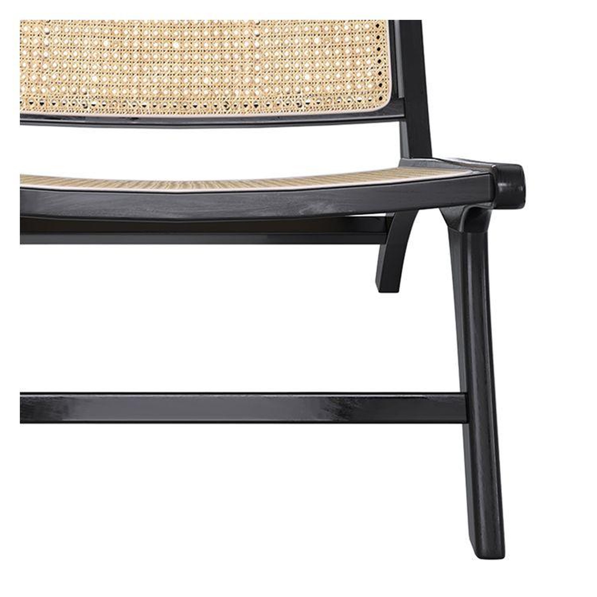 Voir la diapositive 6 : MAISON PAVANE Fauteuil en teck noir et tressage cannage en rotin-kilka