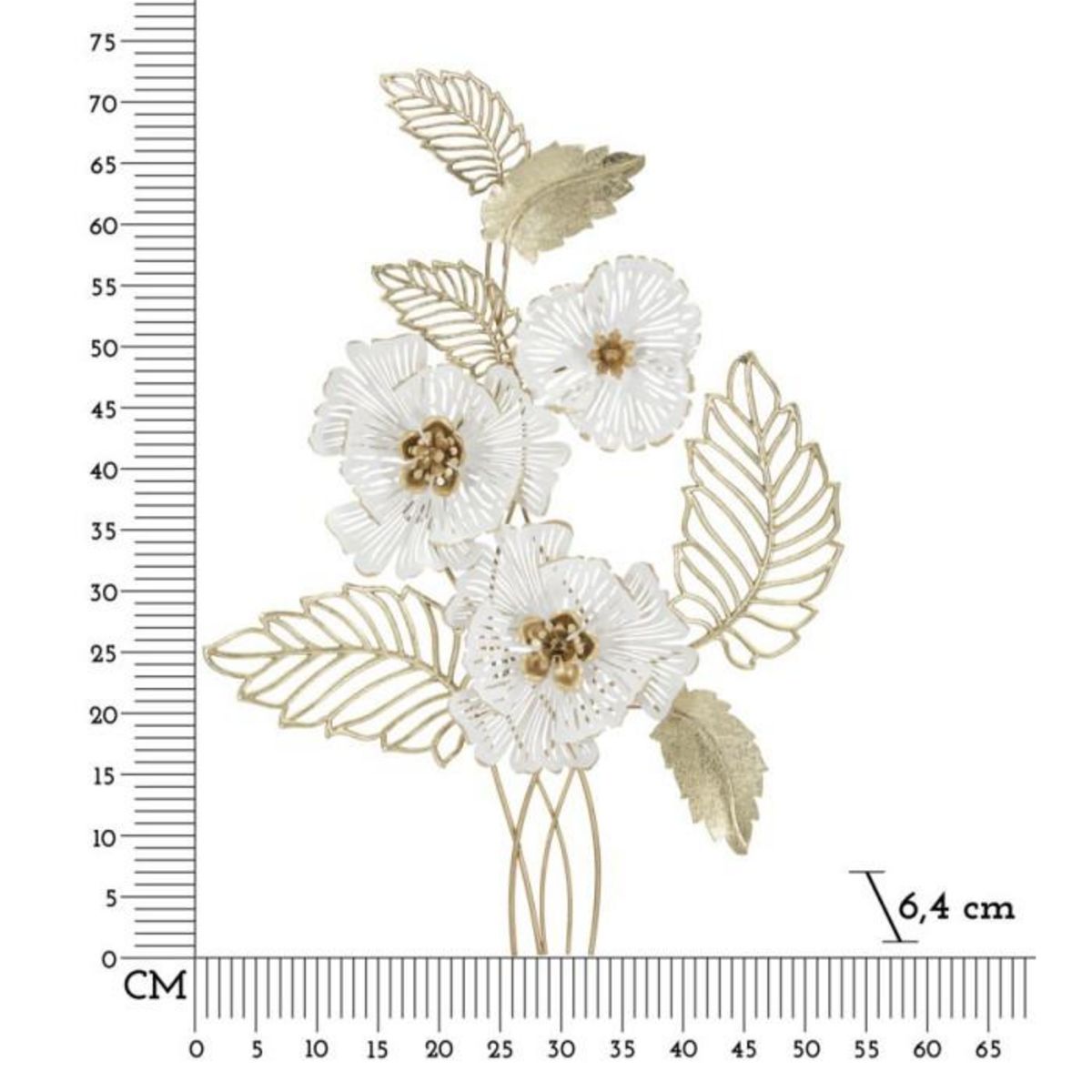 Paris Prix Décoration Murale en Métal  Whity  73cm Blanc & Or