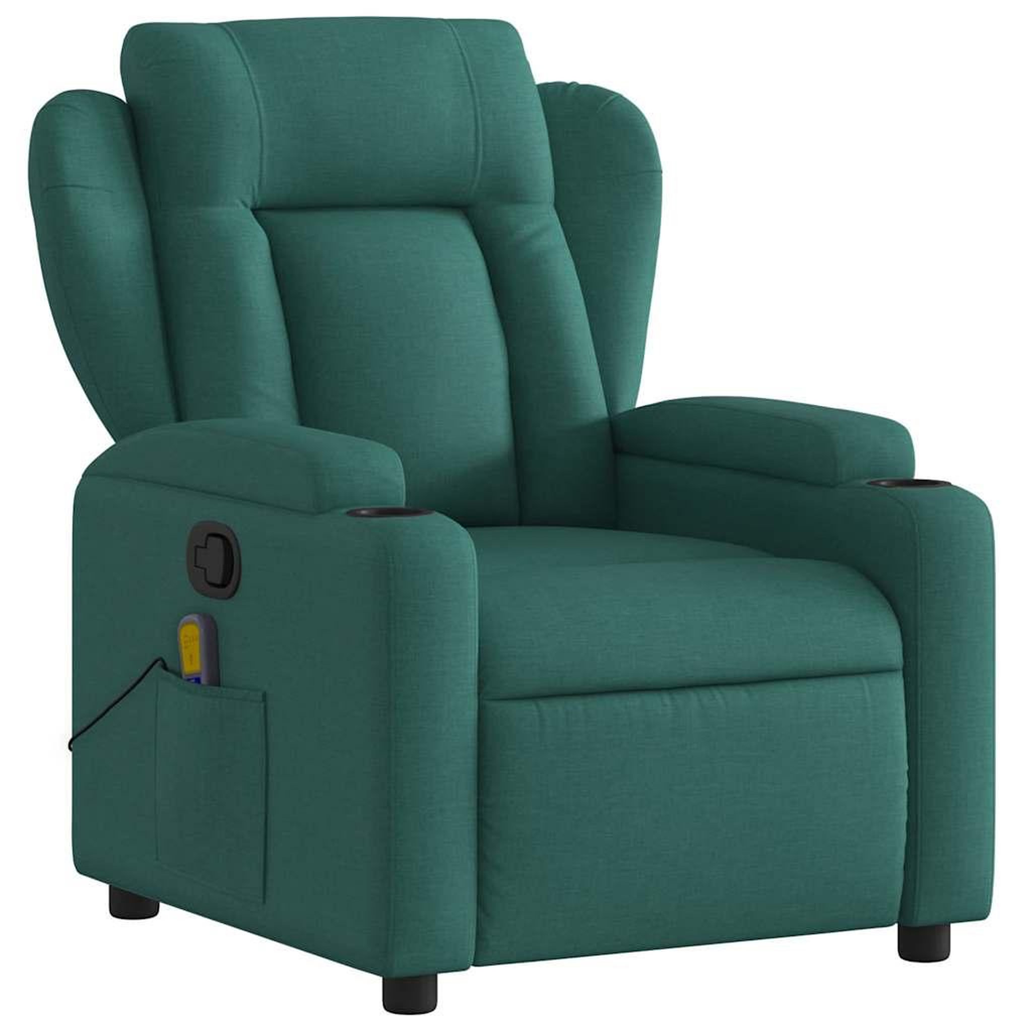 Voir la diapositive 4 : VIDAXL Fauteuil de massage inclinable Vert fonce Tissu