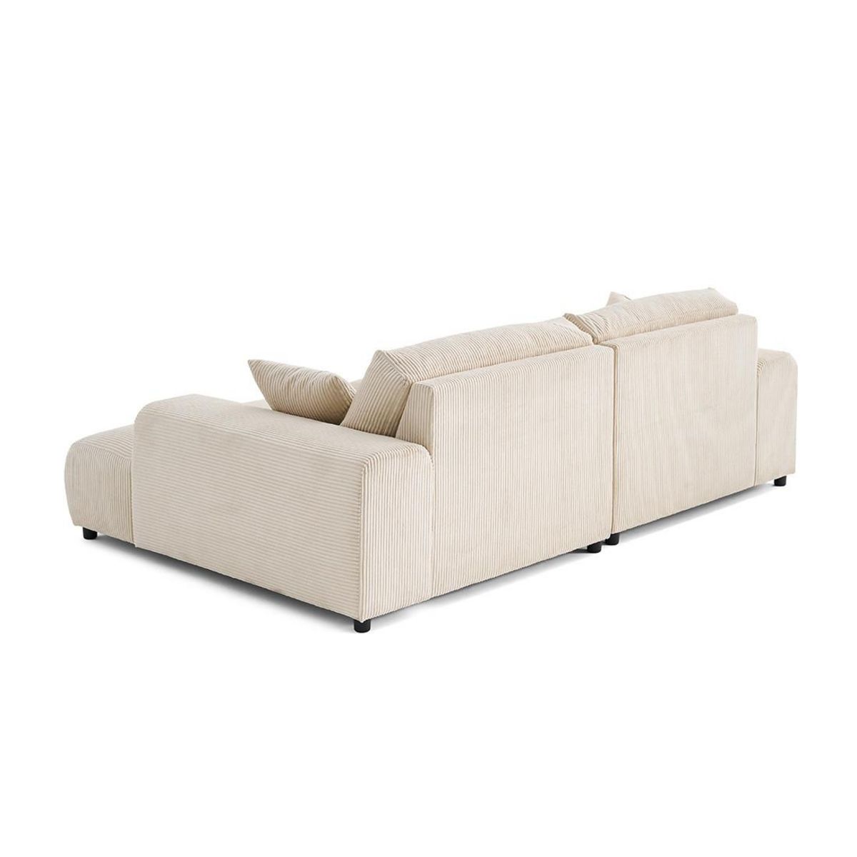 LISA DESIGN Garance - canapé droit 4 places double méridienne - assise profonde - en velours côtelé