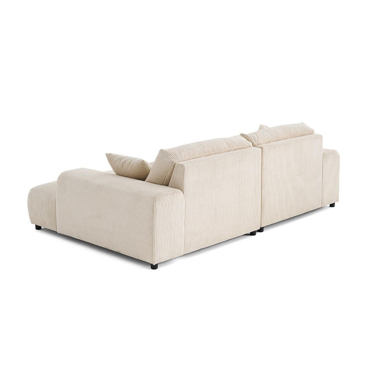 LISA DESIGN Garance - canapé droit 4 places double méridienne - assise profonde - en velours côtelé