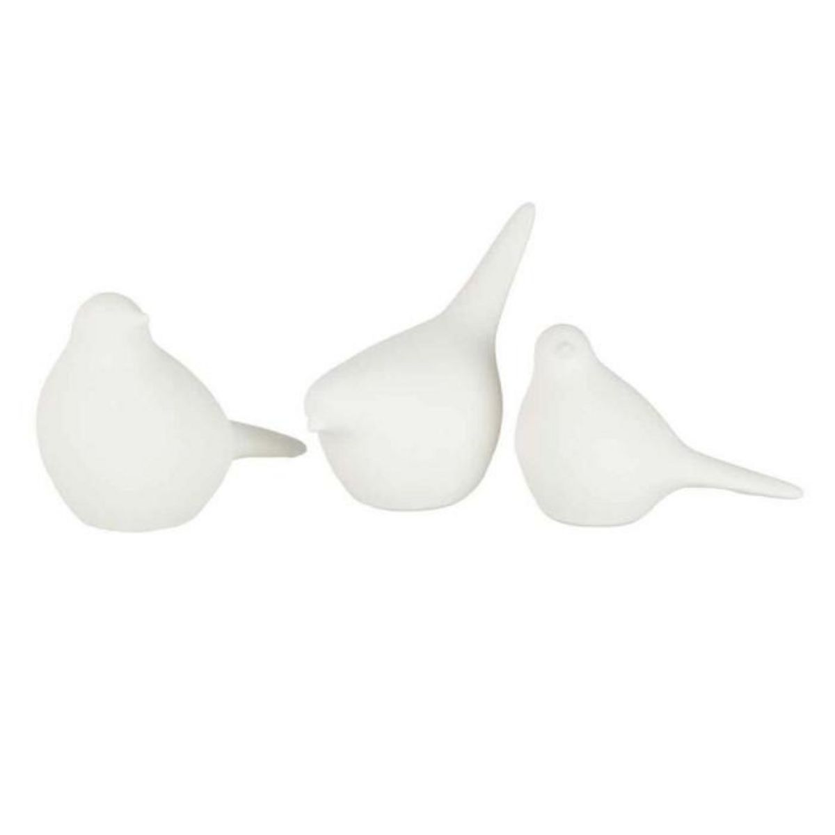 Paris Prix Lot de 3 Statuettes Déco  Oiseaux  19cm Blanc