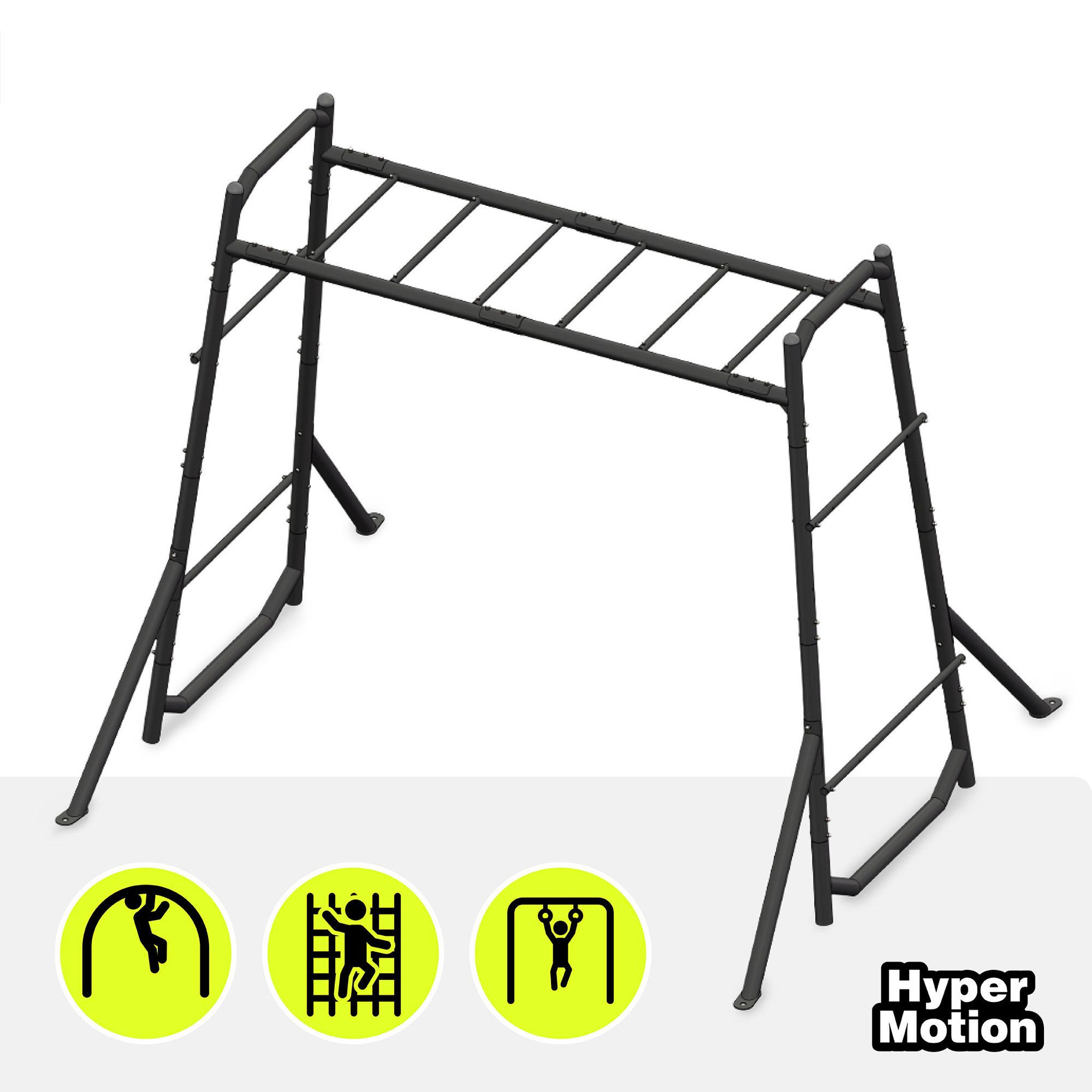 Voir la diapositive 4 : HYPERMOTION Échelle de gymnastique HyperMotion SWING HYP21 en acier, noire, 265 x 112 x 222 cm