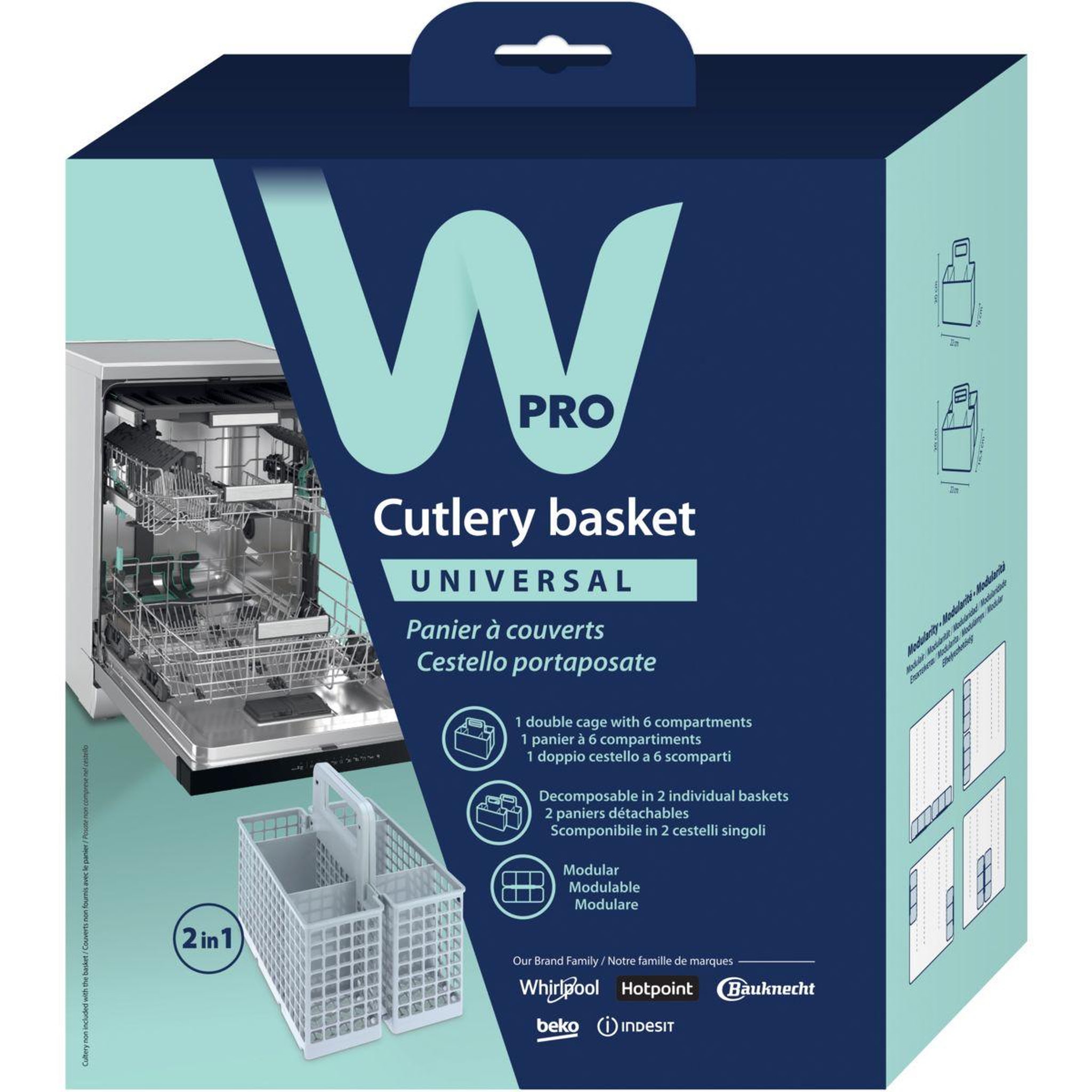 Voir la diapositive 2 : WPRO Panier à couverts lv  dwb304