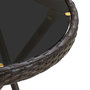 Voir la diapositive 4 : VIDAXL Table a the Marron 60 cm Resine tressee et verre trempe