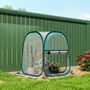 Voir la diapositive 4 : OUTSUNNY Mini serre de jardin pop up avec sac de transport - porte zippée enroulable - dim. 70 x 70 x 80 cm - PVC transparent vert