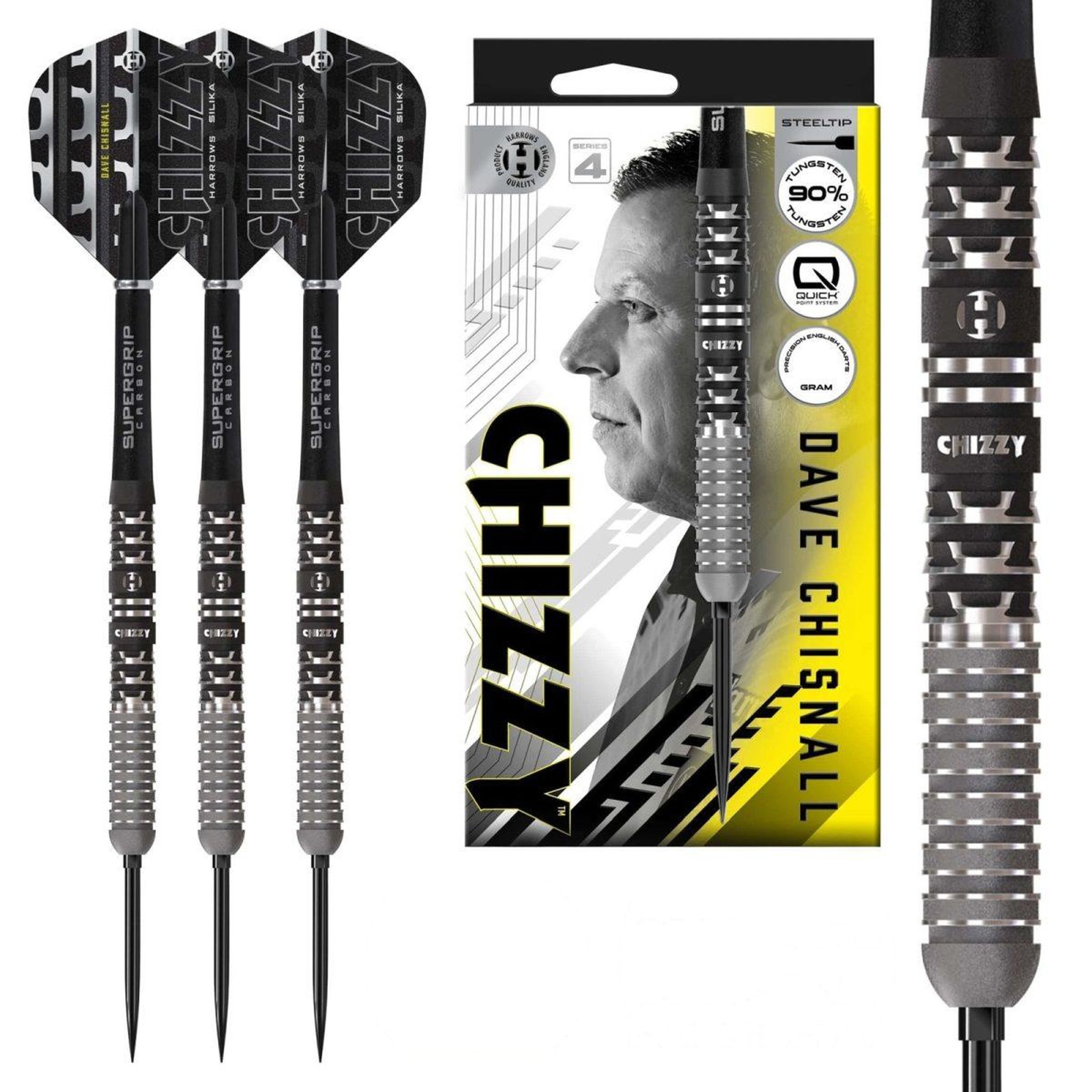 Harrows Fléchettes Chizzy 90% series 4 pointe acier 23g
