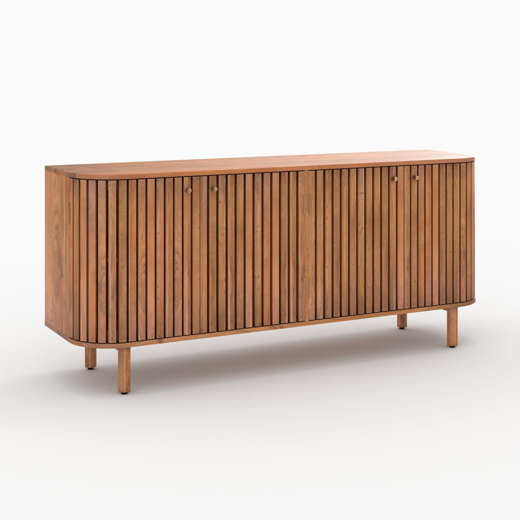 Voir la diapositive 3 : MAISON PAVANE Buffet en bois d'acacia 4 portes-paola